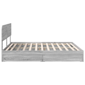 Κρεβάτι Αποθήκης Γκρίζο Σονομα 180 x 200 cm Επεξεργασμένο Ξύλο