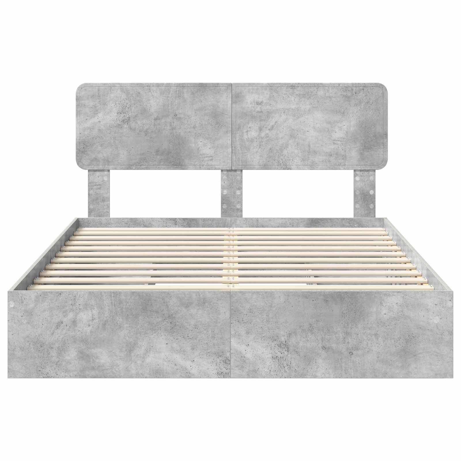 Κρεβάτι Αποθήκης Σκυρόδεμα Γκρι 160 x 200 cm Επεξεργασμένο Ξύλο - Pakobazaar