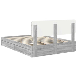 Κρεβάτι Αποθήκης Γκρίζο Σονομα 140 x 200 cm Επεξεργασμένο Ξύλο