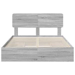 Κρεβάτι Αποθήκης Γκρίζο Σονομα 140 x 200 cm Επεξεργασμένο Ξύλο