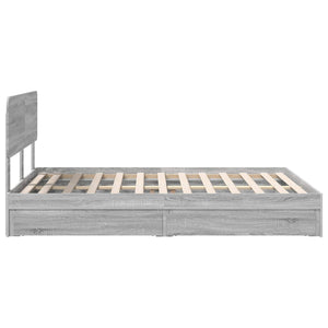 Κρεβάτι Αποθήκης Γκρίζο Σονομα 140 x 200 cm Επεξεργασμένο Ξύλο