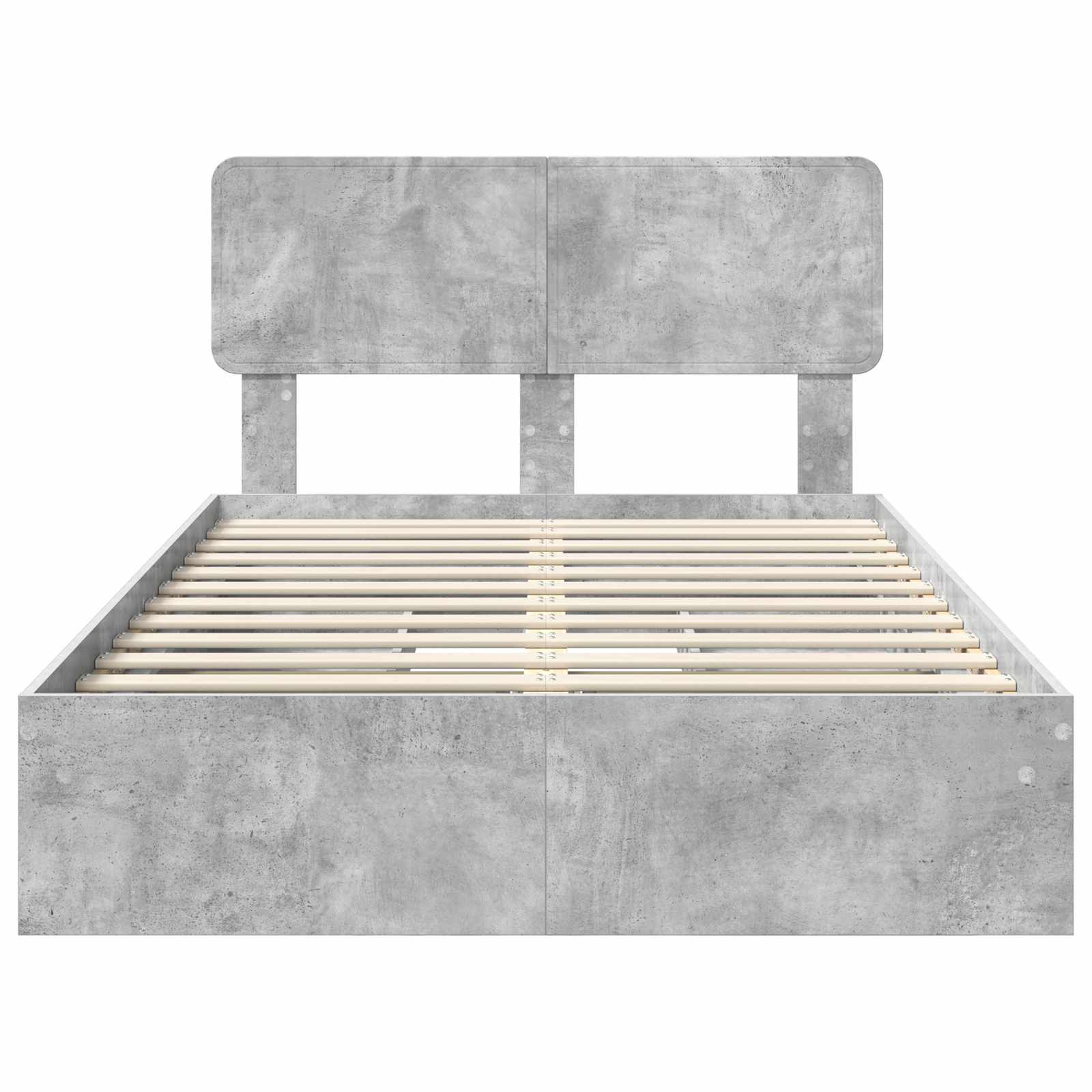 Κρεβάτι Αποθήκης Σκυρόδεμα Γκρι 135 x 190 cm Επεξεργασμένο ξύλο
