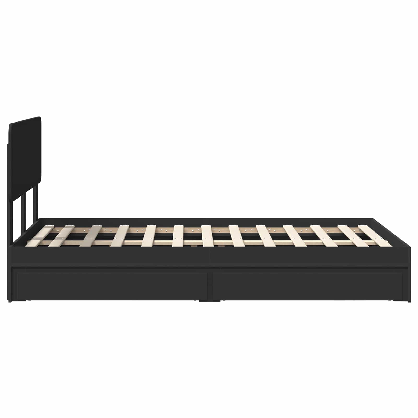 Κρεβάτι Αποθήκης Μαύρο 120 x 200 cm Επεξεργασμένο Ξύλο - Pakobazaar