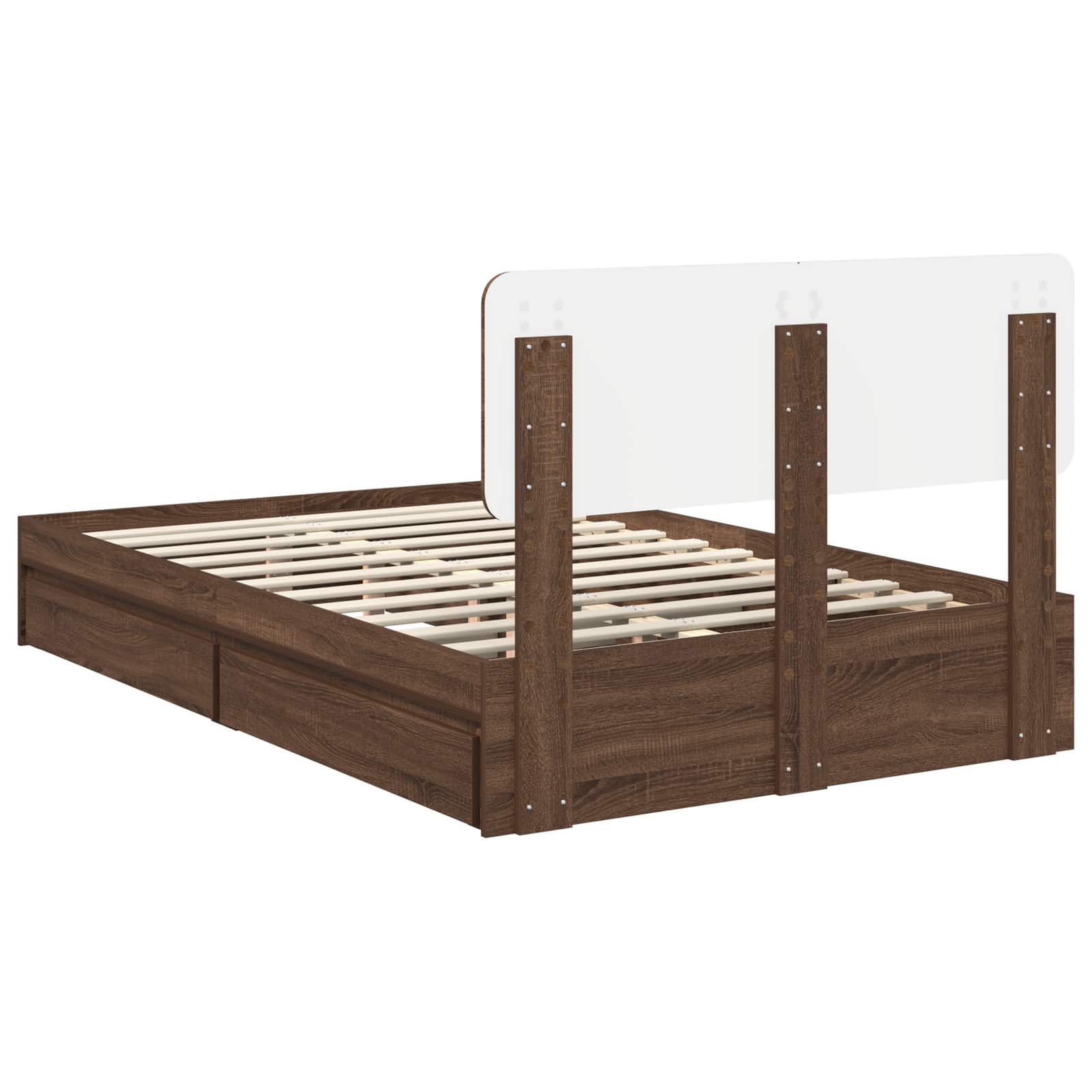 Κρεβάτι Αποθήκης Καφέ δρυς 120 x 200 cm Επεξεργασμένο ξύλο - Pakobazaar