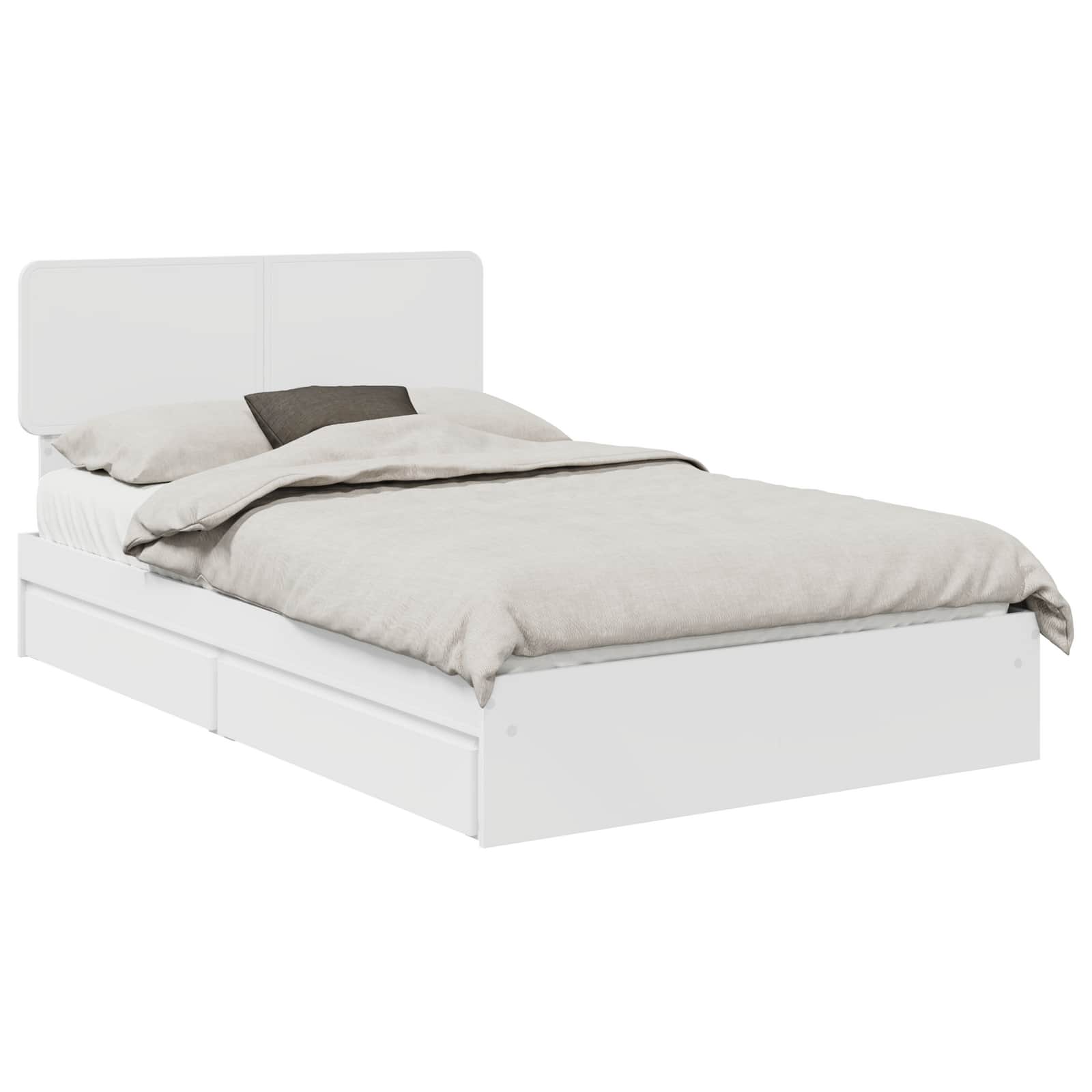 Κρεβάτι Αποθήκης Λευκό 120 x 190 cm Επεξεργασμένο Ξύλο - Pakobazaar