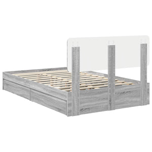 Κρεβάτι Αποθήκης Γκρίζο Σονομα 120 x 190 cm Επεξεργασμένο Ξύλο