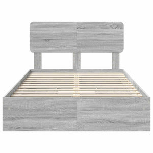 Κρεβάτι Αποθήκης Γκρίζο Σονομα 120 x 190 cm Επεξεργασμένο Ξύλο
