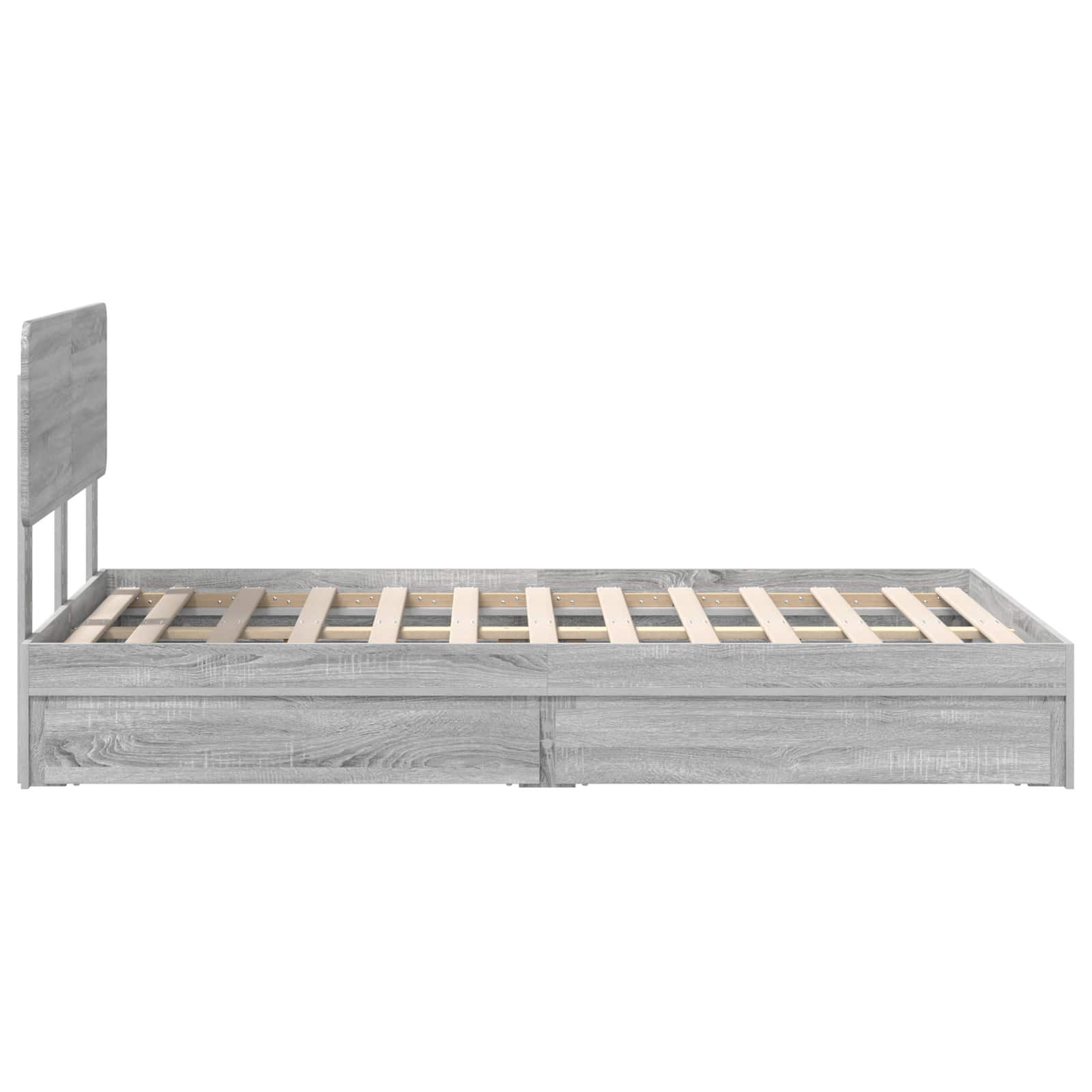 Κρεβάτι Αποθήκης Γκρίζο Σονομα 120 x 190 cm Επεξεργασμένο Ξύλο