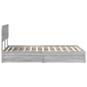 Κρεβάτι Αποθήκης Γκρίζο Σονομα 120 x 190 cm Επεξεργασμένο Ξύλο