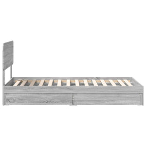 Κρεβάτι Αποθήκης Γκρίζο Σονομα 100 x 200 cm Επεξεργασμένο Ξύλο