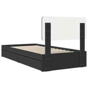 Κρεβάτι Αποθήκης Μαύρο 90 x 190 cm Επεξεργασμένο ξύλο - Pakobazaar