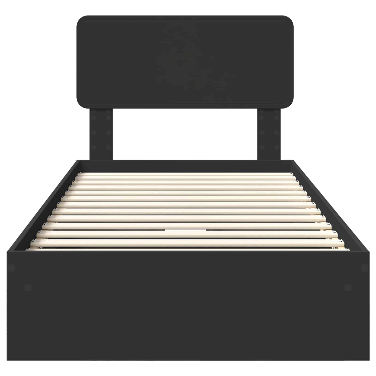 Κρεβάτι Αποθήκης Μαύρο 90 x 190 cm Επεξεργασμένο ξύλο - Pakobazaar