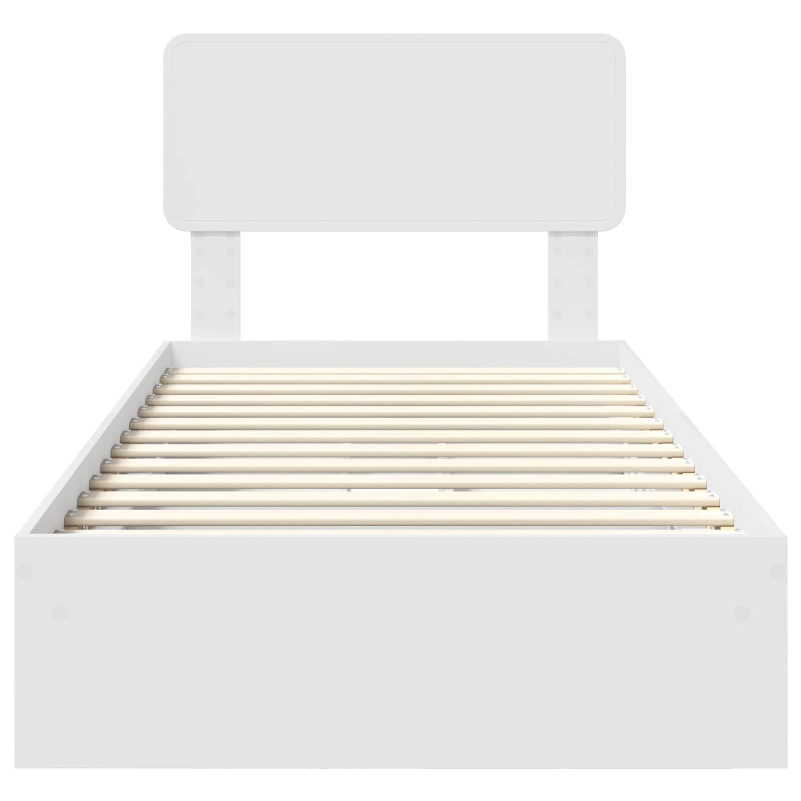 Κρεβάτι Αποθήκης Λευκό 75 x 190 cm Επεξεργασμένο ξύλο