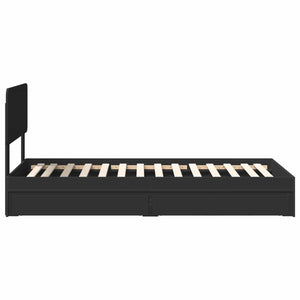 Κρεβάτι Αποθήκης Μαύρο 75 x 190 cm Επεξεργασμένο Ξύλο