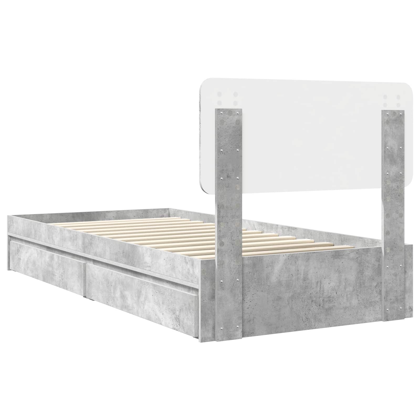 Κρεβάτι Αποθήκης Σκυρόδεμα Γκρι 70 x 190 cm Επεξεργασμένο ξύλο