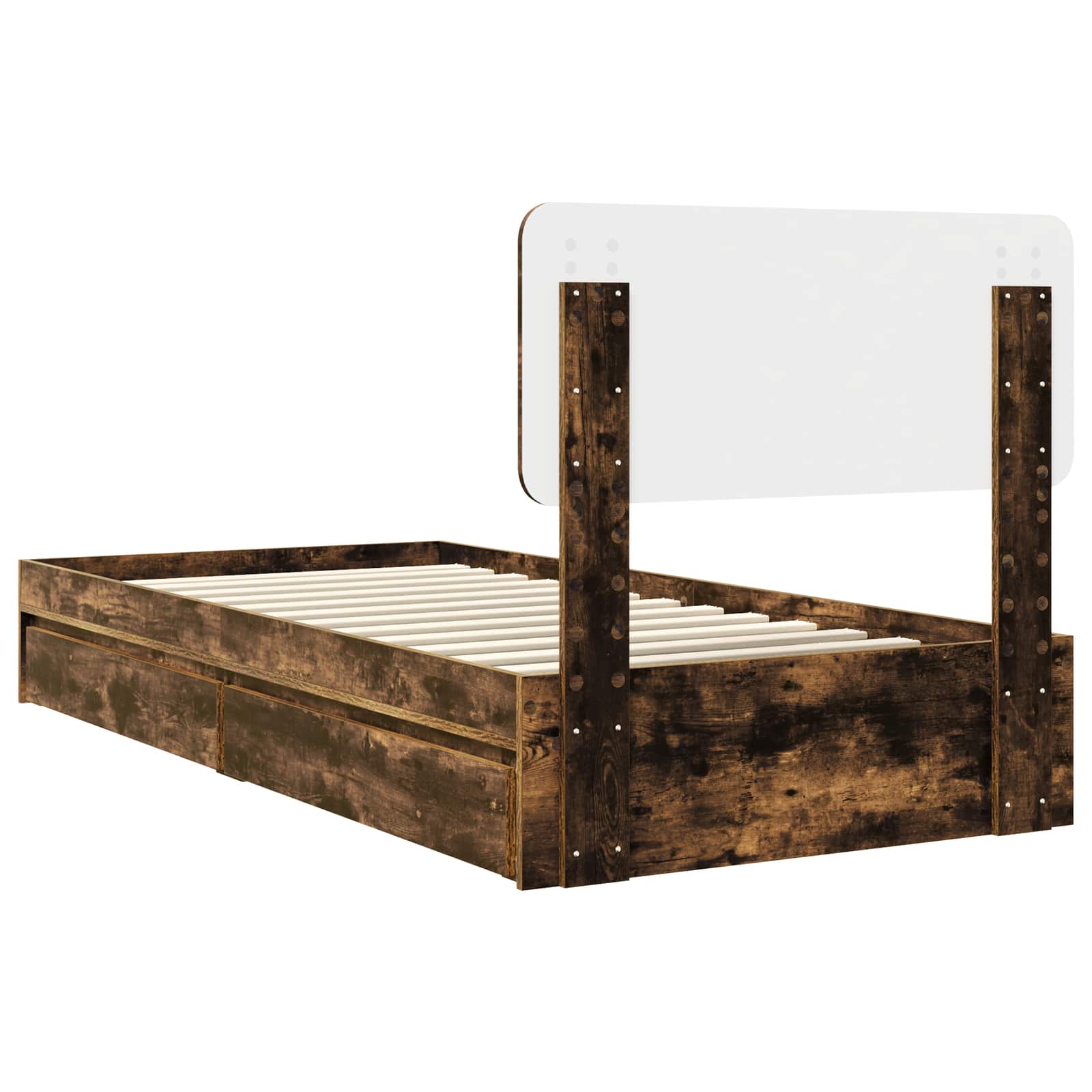 Κρεβάτι Αποθήκης Καπνιστό Δρύς 75 x 190 cm Επεξεργασμένο ξύλο