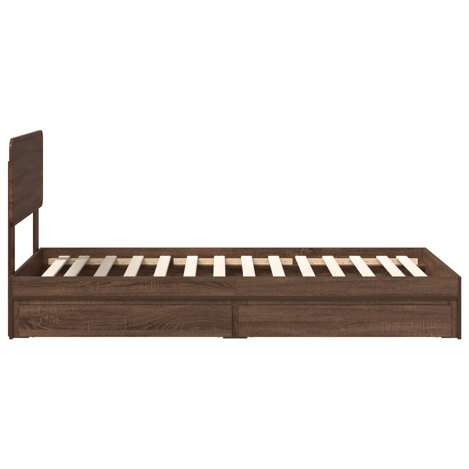 Κρεβάτι Αποθήκης Καφέ δρυς 75 x 190 cm Επεξεργασμένο ξύλο