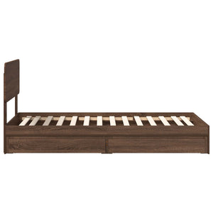 Κρεβάτι Αποθήκης Καφέ δρυς 75 x 190 cm Επεξεργασμένο Ξύλο