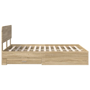 Σκελετός Κρεβατιού Δρύς Sonoma 140 x 190 cm Επεξεργασμένο Ξύλο