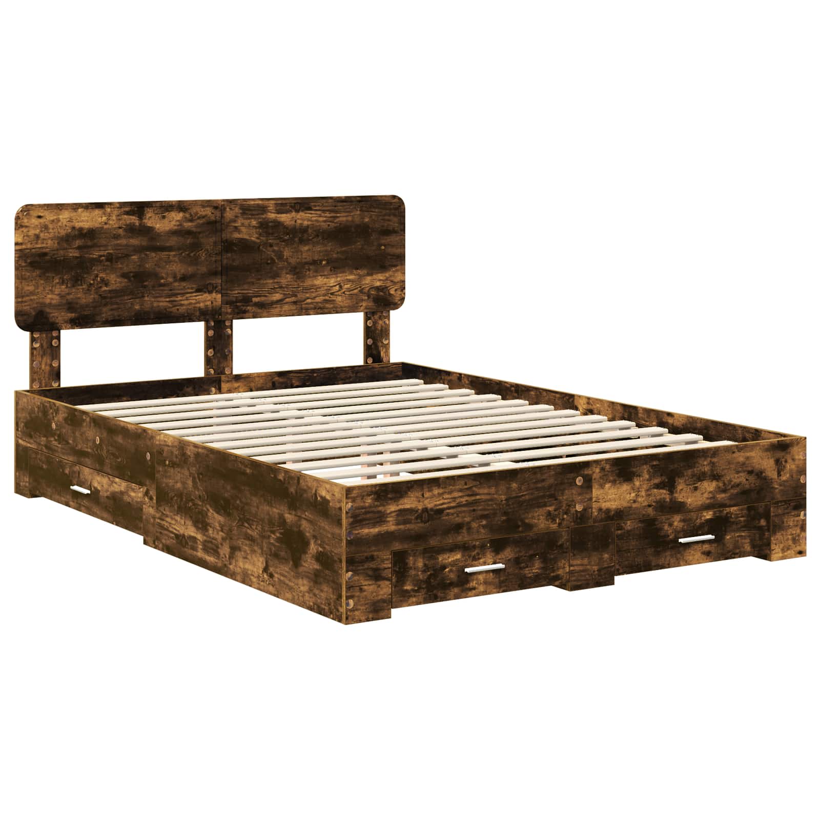 Σκελετός Κρεβατιού με κεφαλάρι Καπνιστό Δρύς 140 x 190 cm