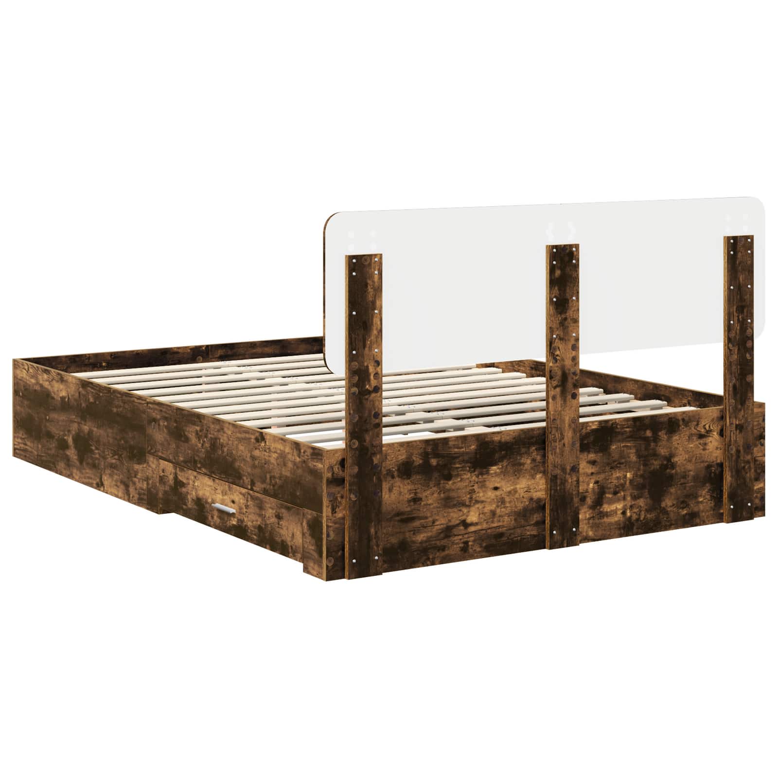 Σκελετός Κρεβατιού με κεφαλάρι Καπνιστό Δρύς 140 x 190 cm