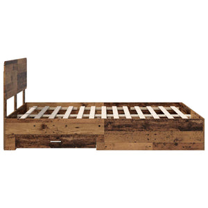 Σκελετός Κρεβατιού Παλιό ξύλο 140 x 190 cm Επεξεργασμένο Ξύλο