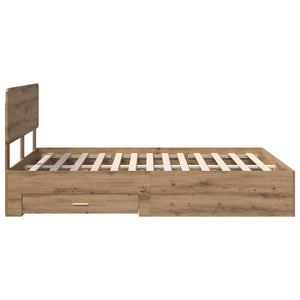 Σκελετός Κρεβατιού Artisan Oak 140 x 190 cm Επεξεργασμένο Ξύλο