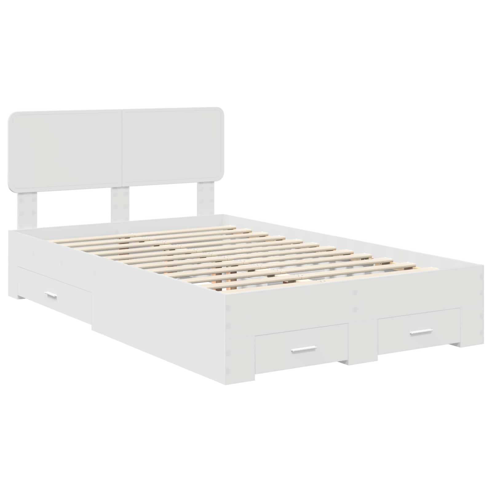 Σκελετός Κρεβατιού Λευκό 135 x 190 cm Επεξεργασμένο Ξύλο
