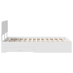 Σκελετός Κρεβατιού Λευκό 135 x 190 cm Επεξεργασμένο Ξύλο