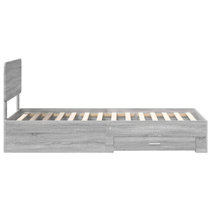 Σκελετός Κρεβατιού Γκρίζο Σονομα 90 x 200 cm Επεξεργασμένο Ξύλο