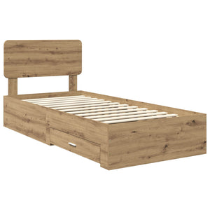 Σκελετός Κρεβατιού Artisan Oak 90 x 190 cm Επεξεργασμένο Ξύλο