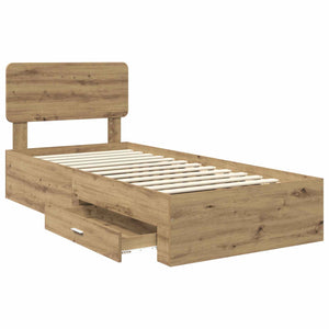 Σκελετός Κρεβατιού Artisan Oak 90 x 190 cm Επεξεργασμένο Ξύλο