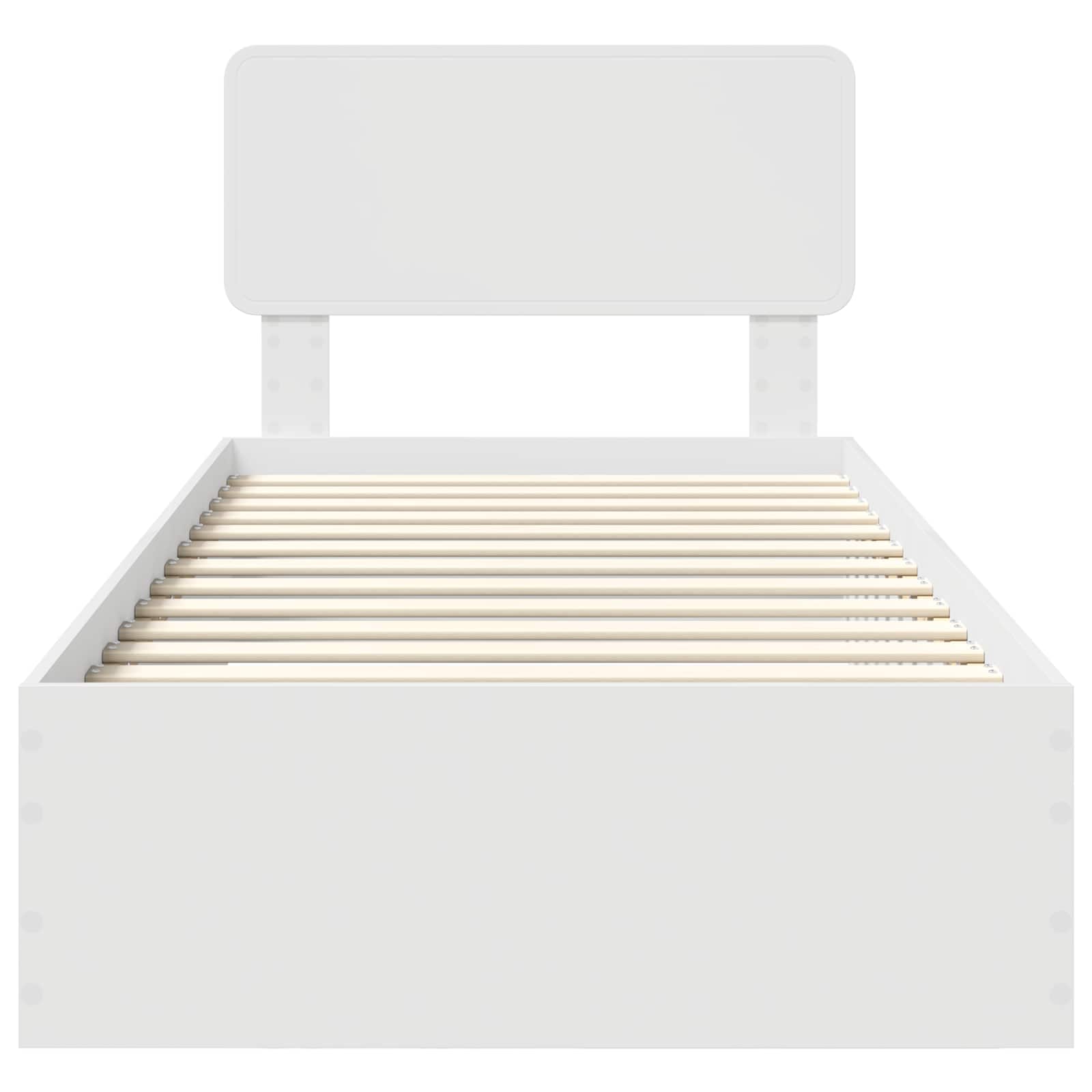 Σκελετός Κρεβατιού Λευκό 75 x 190 cm Επεξεργασμένο ξύλο