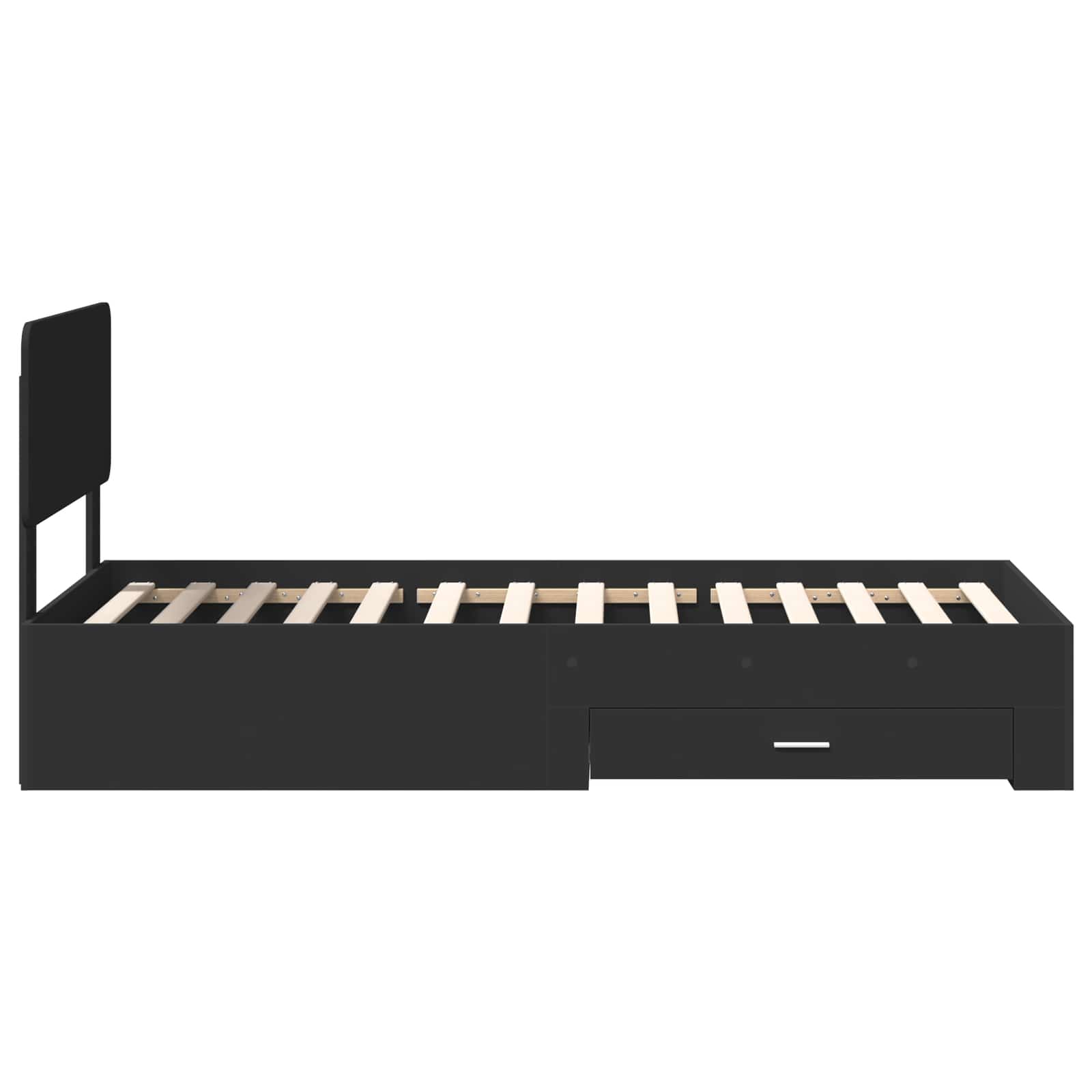 Σκελετός Κρεβατιού Μαύρο 75 x 190 cm Επεξεργασμένο ξύλο