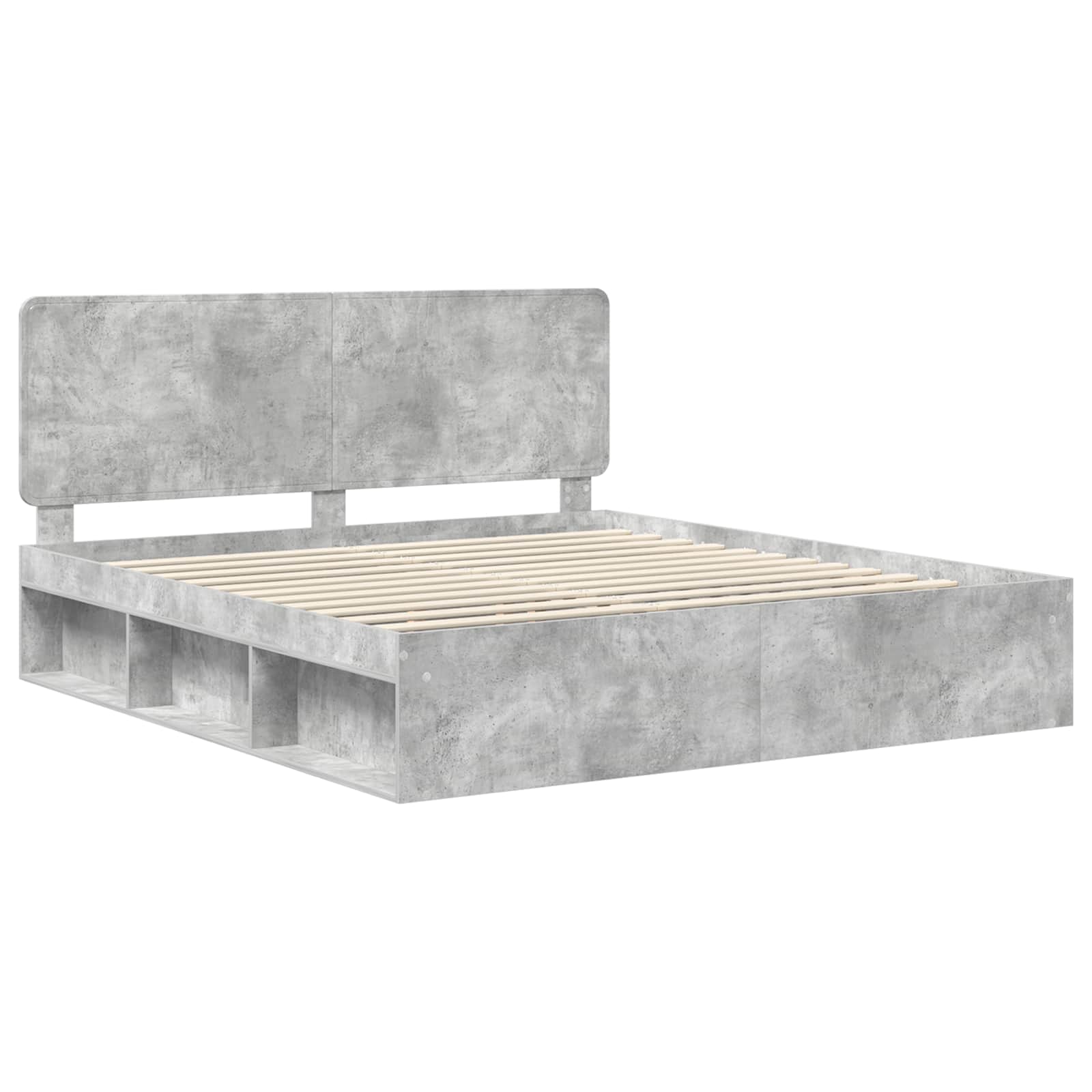 Σκελετός Κρεβατιού Σκυρόδεμα 180 x 200 cm Στερεά ξυλεία πεύκου
