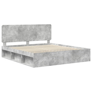 Σκελετός Κρεβατιού Σκυρόδεμα 180 x 200 cm Στερεά ξυλεία πεύκου