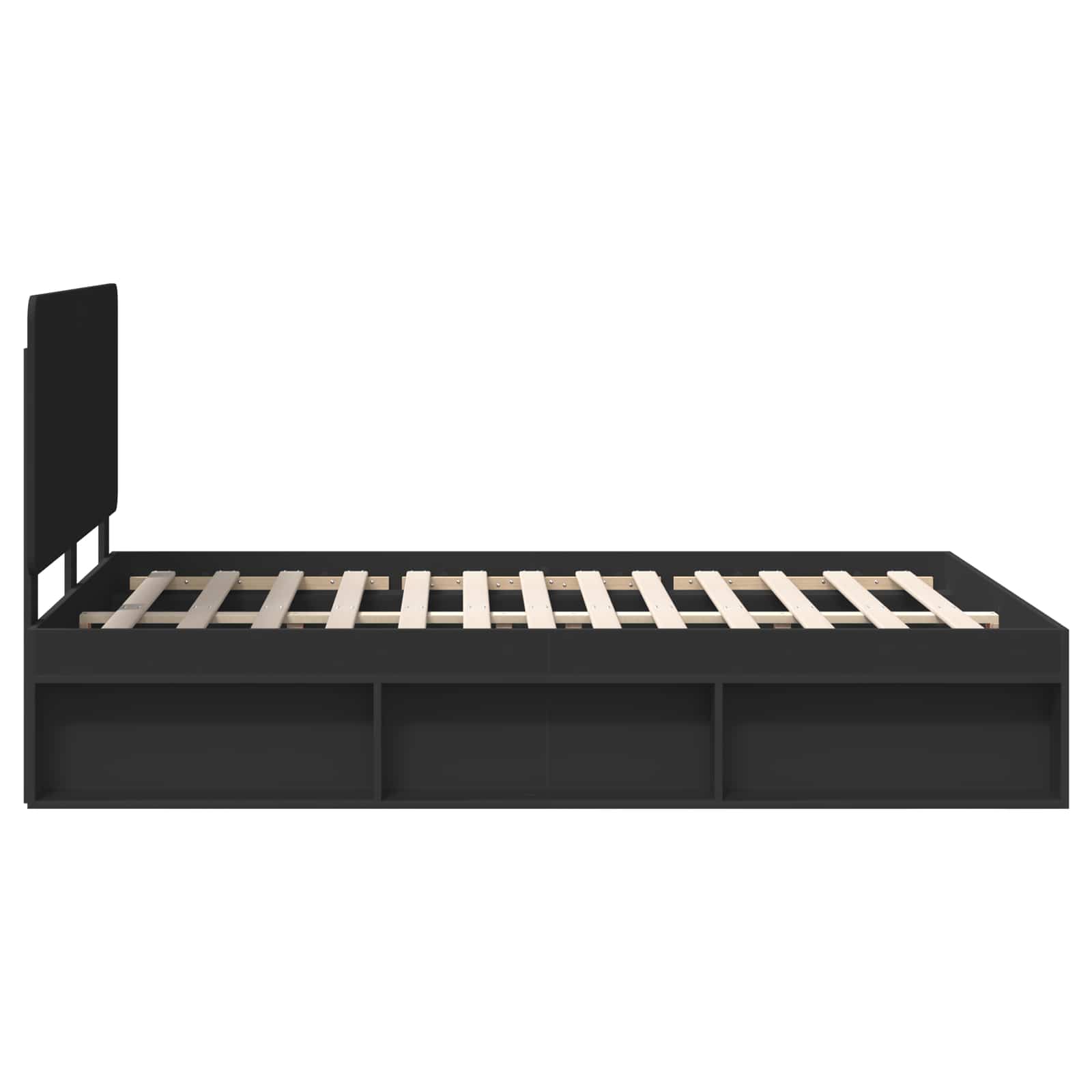 Σκελετός Κρεβατιού Μαύρο 160 x 200 cm Στερεά ξυλεία πεύκου