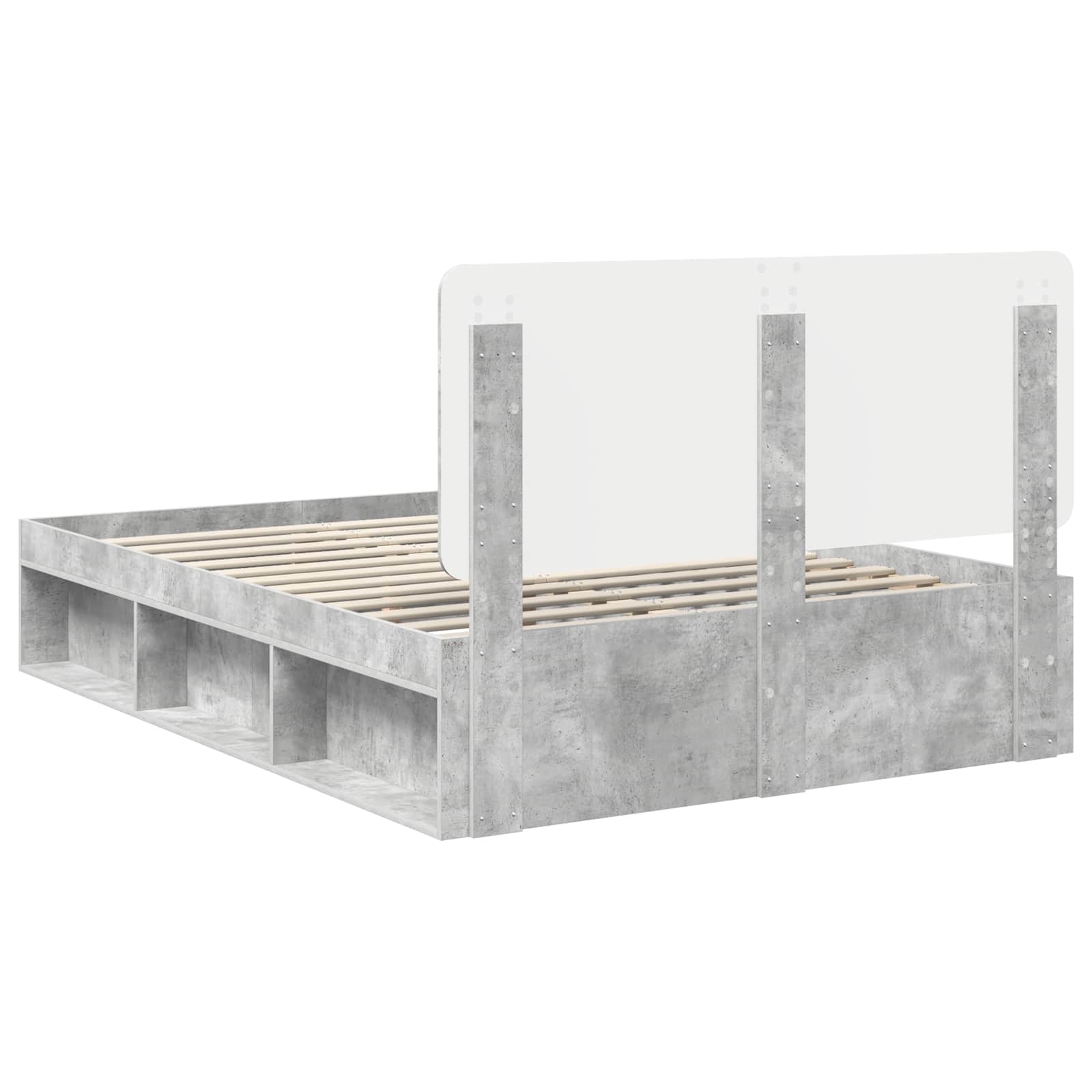 Σκελετός Κρεβατιού Σκυρόδεμα 160 x 200 cm Στερεά ξυλεία πεύκου