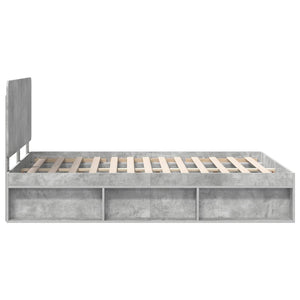Σκελετός Κρεβατιού Σκυρόδεμα 160 x 200 cm Στερεά ξυλεία πεύκου