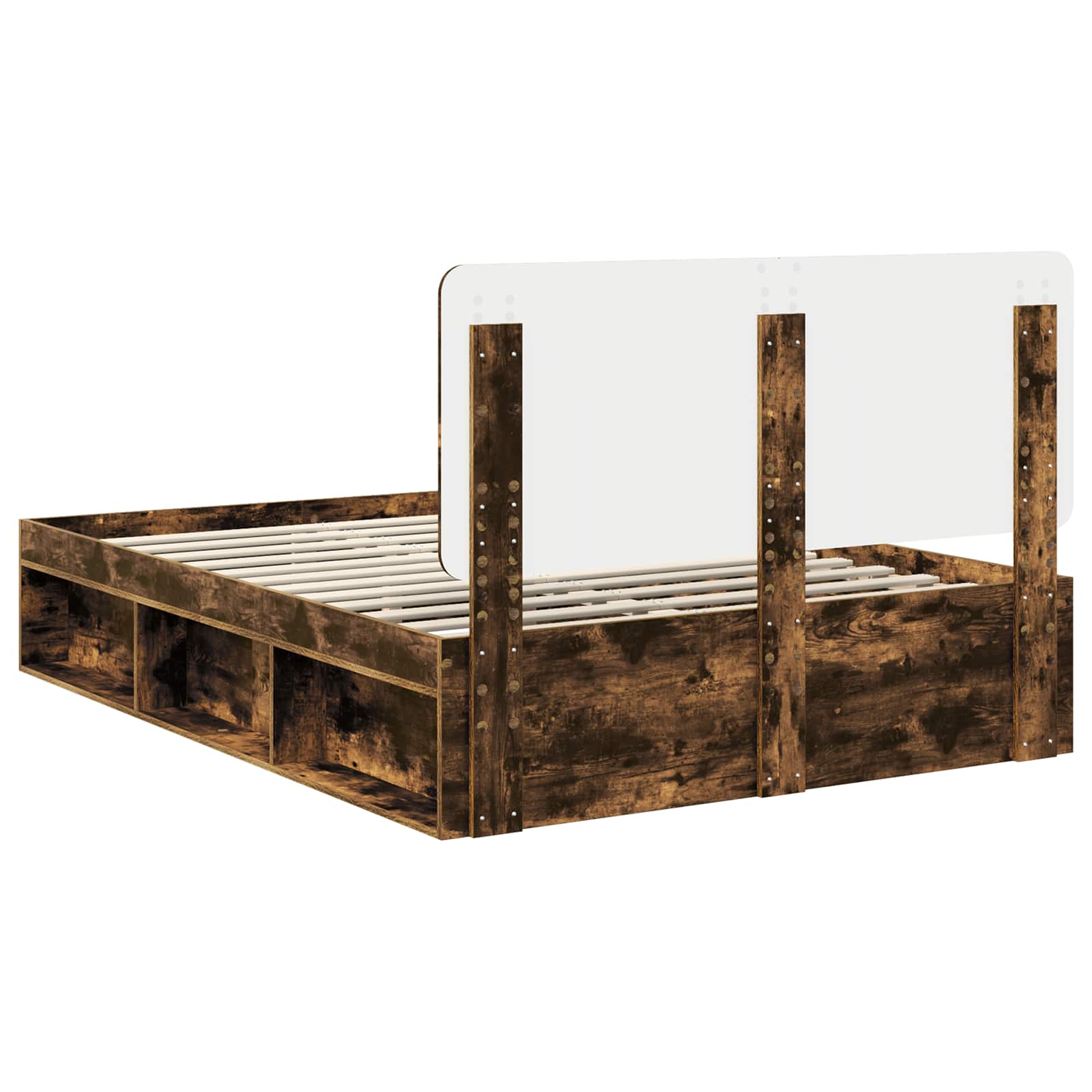 Σκελετός Κρεβατιού με κεφαλάρι Καπνιστό Δρύς 160 x 200 cm