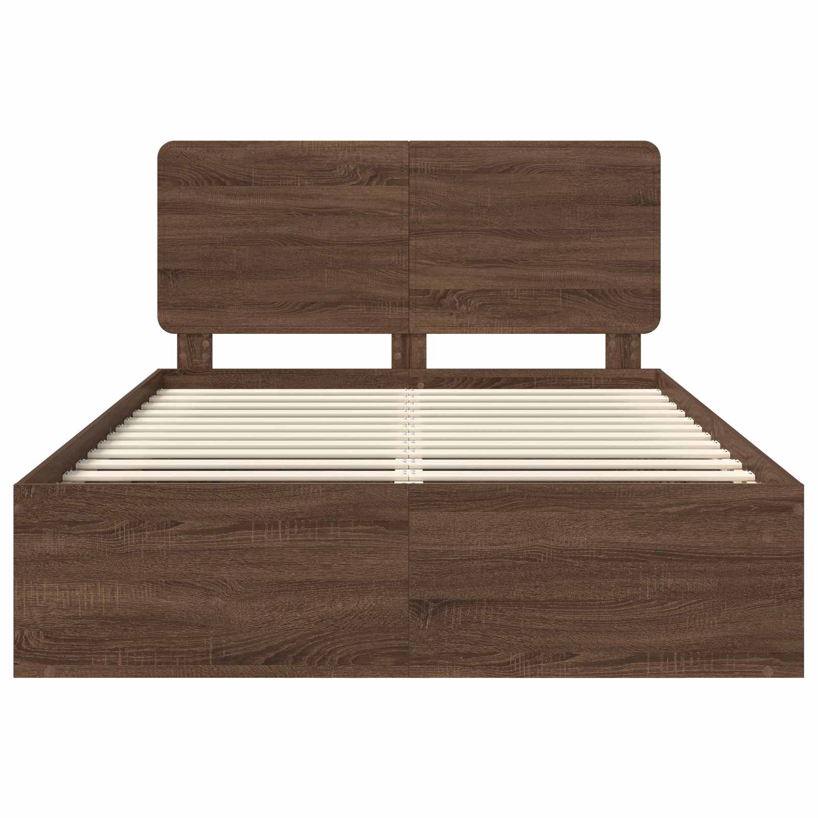 Σκελετός Κρεβατιού Καφέ δρυς 140 x 190 cm Στερεά ξυλεία πεύκου - Pakobazaar