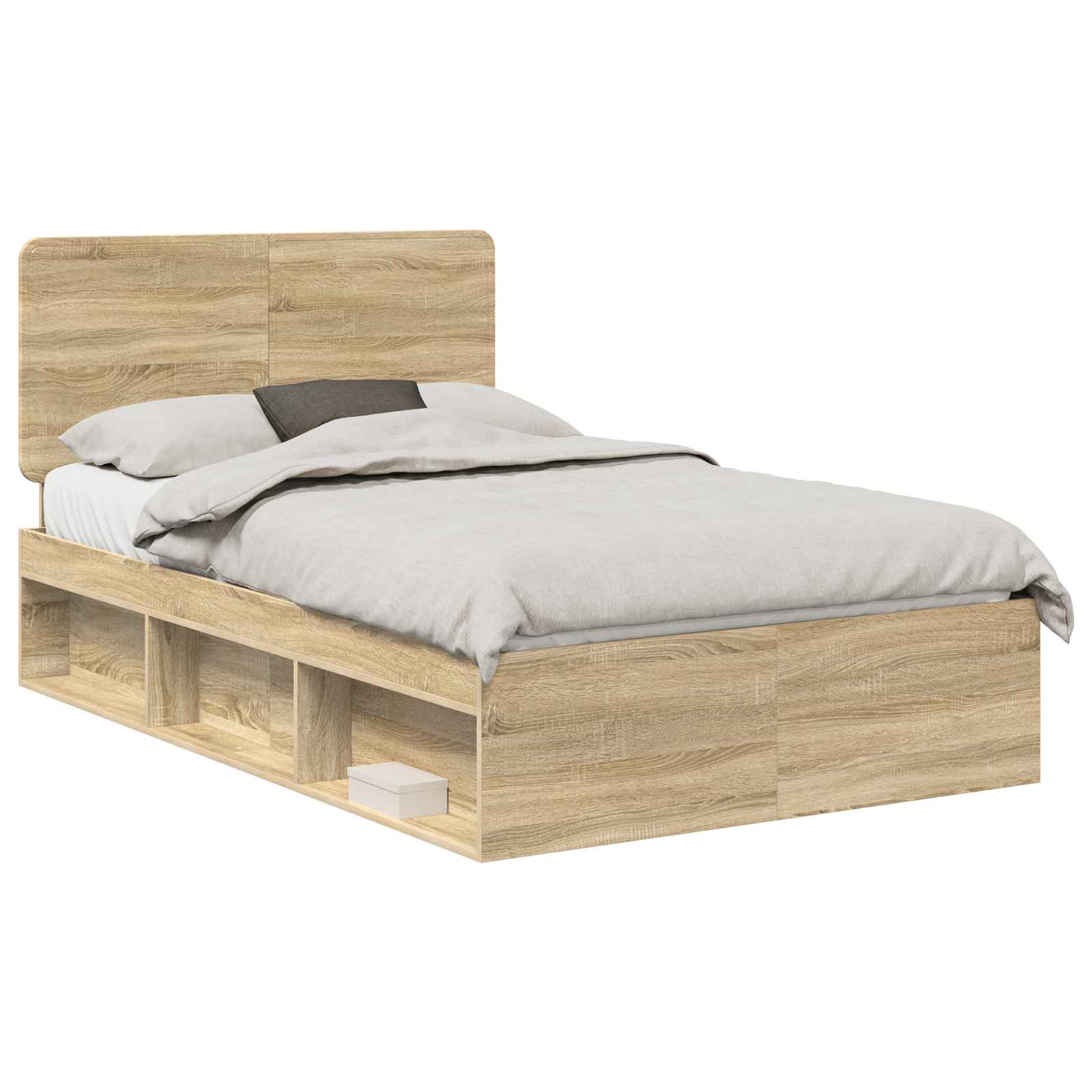 Σκελετός Κρεβατιού με κεφαλάρι Δρύς Sonoma 135 x 190 cm - Pakobazaar