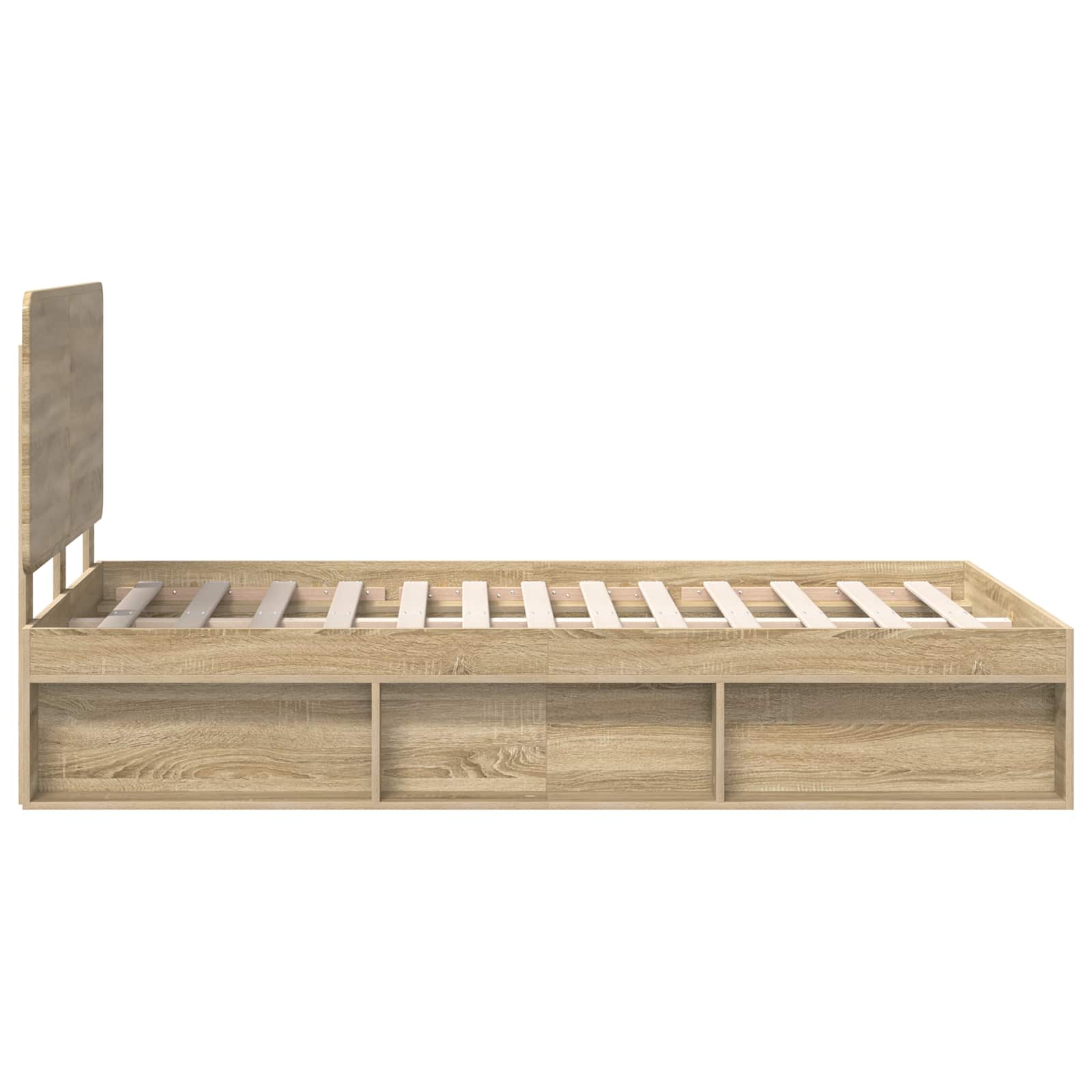 Σκελετός Κρεβατιού με κεφαλάρι Δρύς Sonoma 135 x 190 cm - Pakobazaar