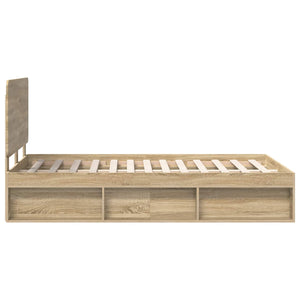 Σκελετός Κρεβατιού με κεφαλάρι Δρύς Sonoma 135 x 190 cm - Pakobazaar