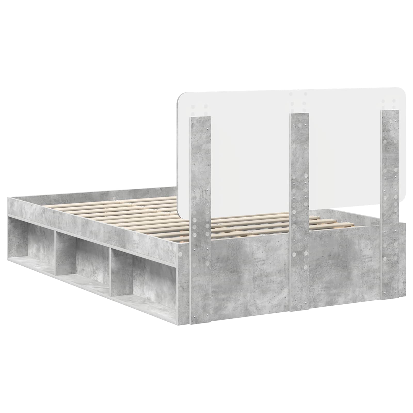 Σκελετός Κρεβατιού Σκυρόδεμα 120 x 200 cm Στερεά ξυλεία πεύκου