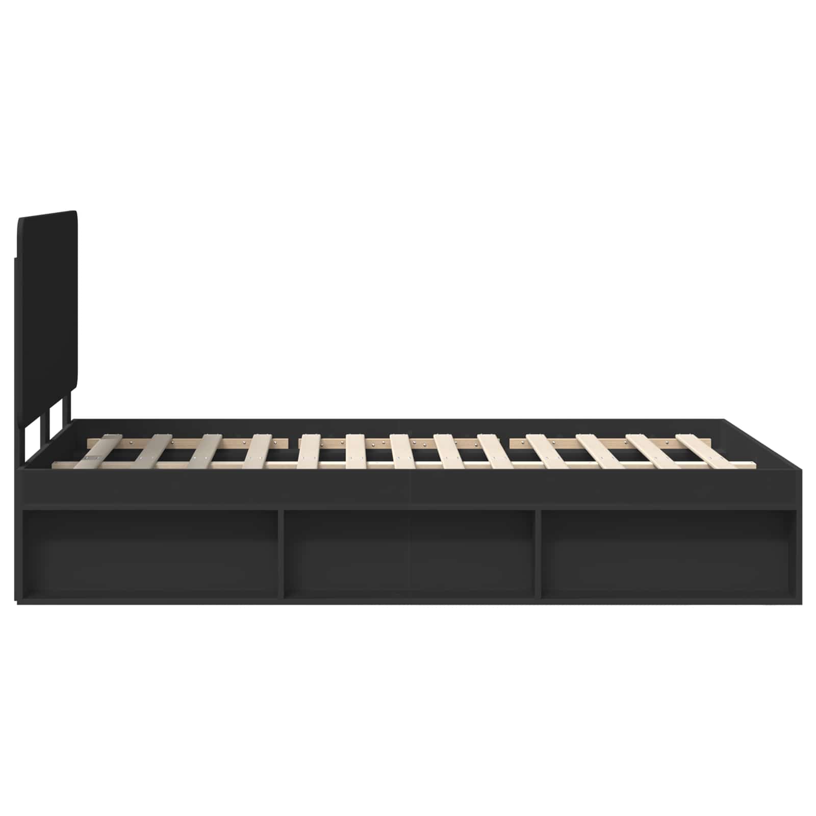 Σκελετός Κρεβατιού Μαύρο 120 x 190 cm Στερεά ξυλεία πεύκου