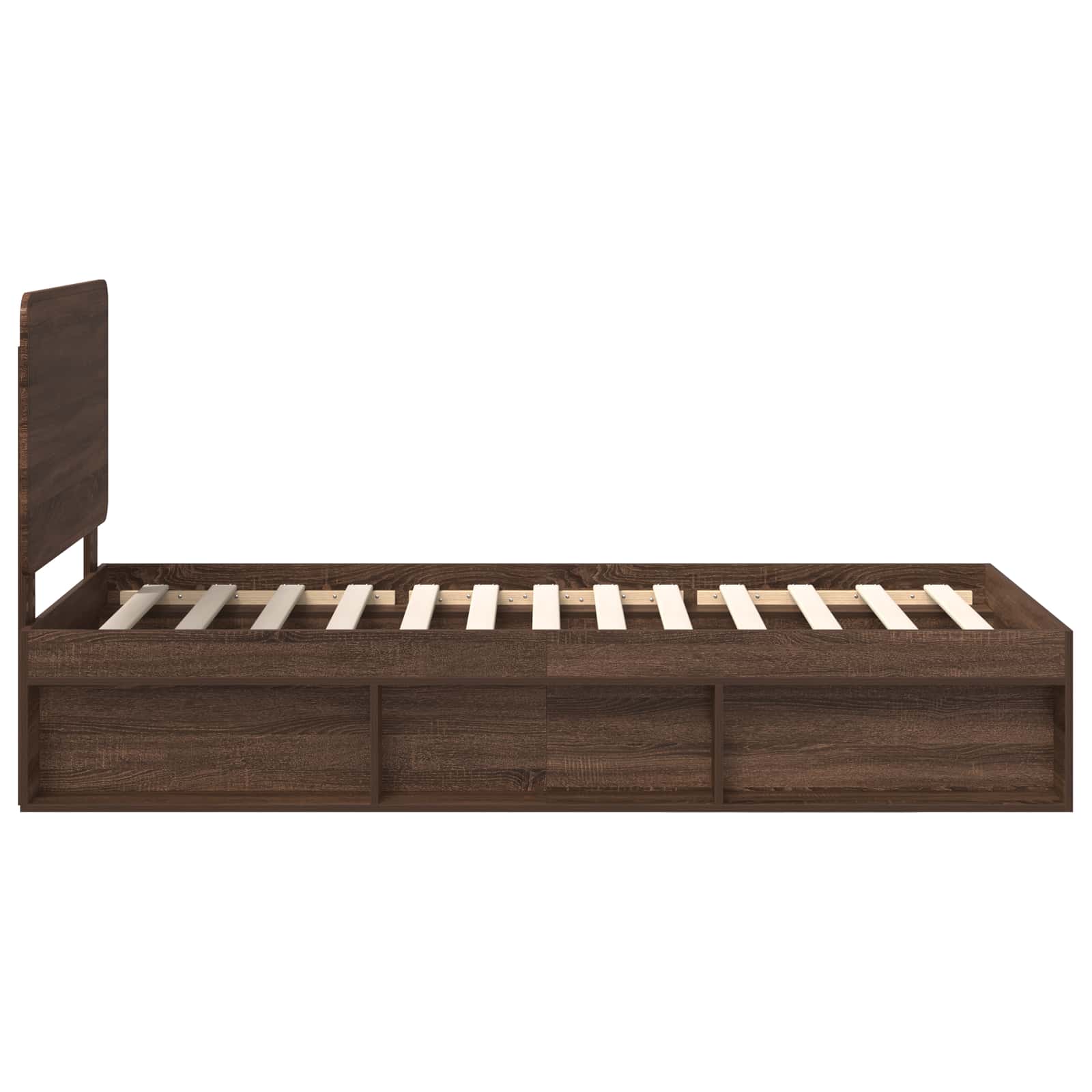 Σκελετός Κρεβατιού Καφέ δρυς 100 x 200 cm Στερεά ξυλεία πεύκου