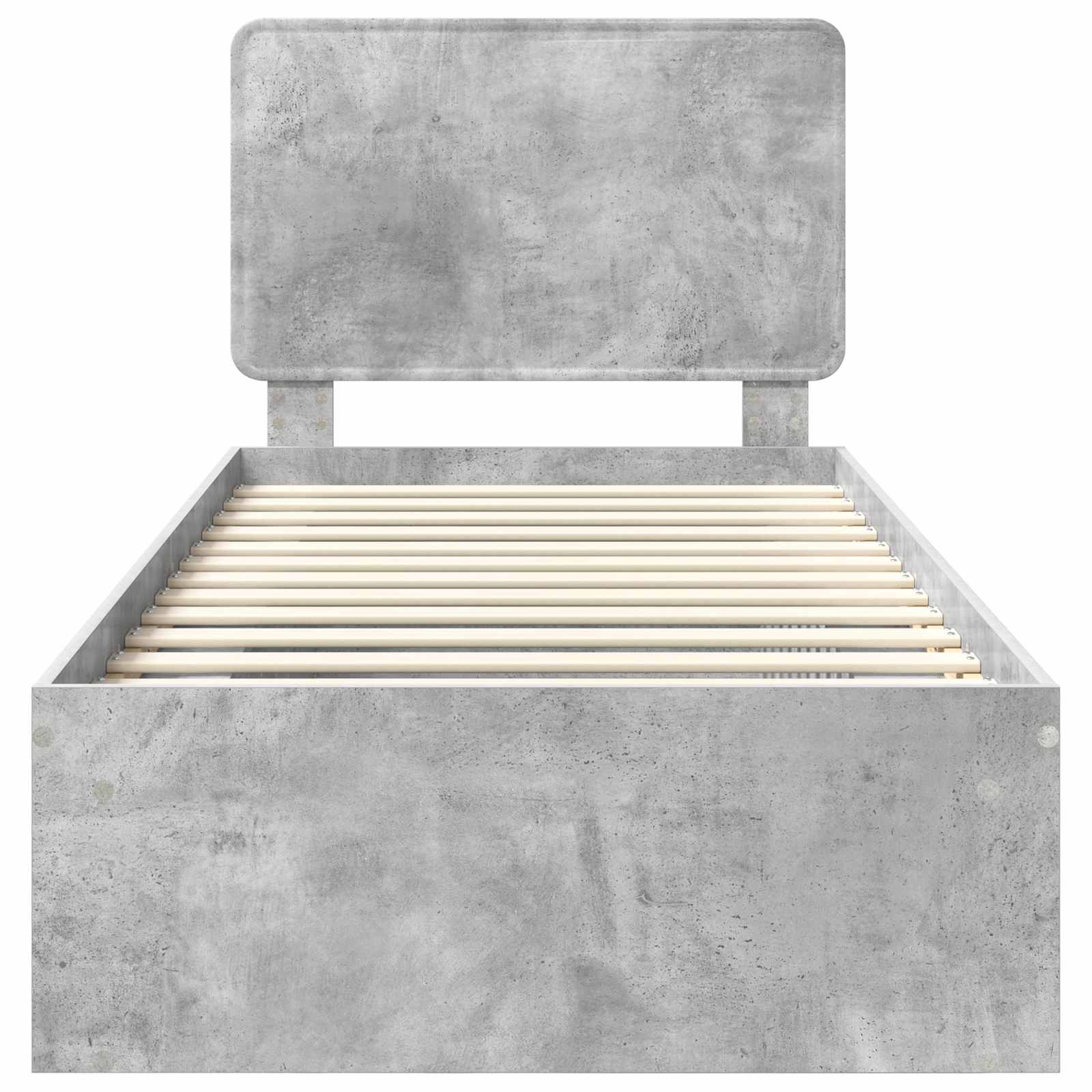 Σκελετός Κρεβατιού Γκρι Μπετόν 90 x 190 cm Στερεά ξυλεία πεύκου