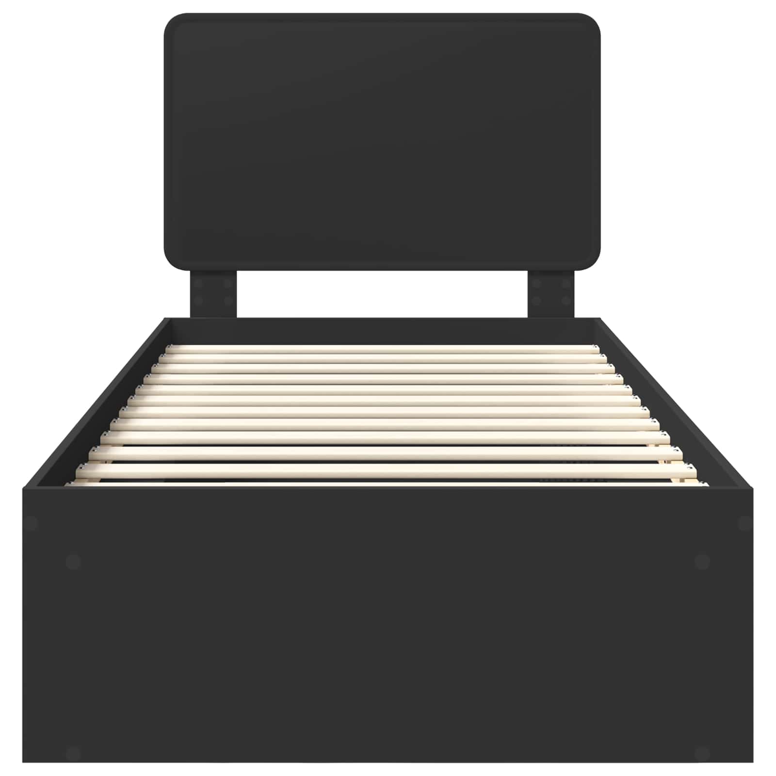Σκελετός Κρεβατιού Μαύρο 75 x 190 cm Στερεά ξυλεία πεύκου