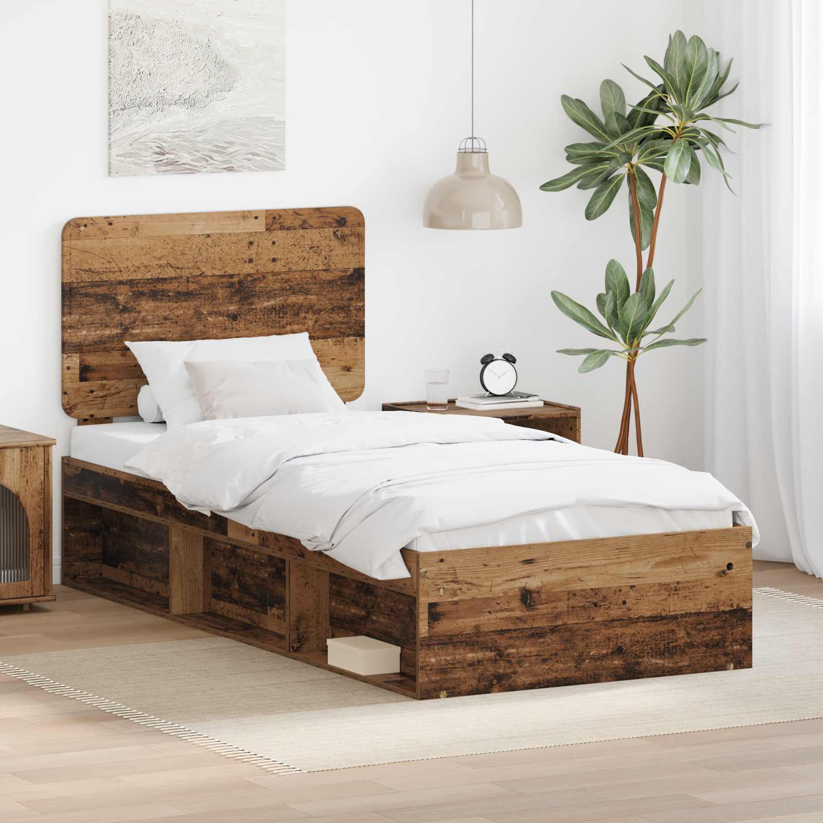 Σκελετός Κρεβατιού Παλιό ξύλο 75 x 190 cm Στερεά ξυλεία πεύκου